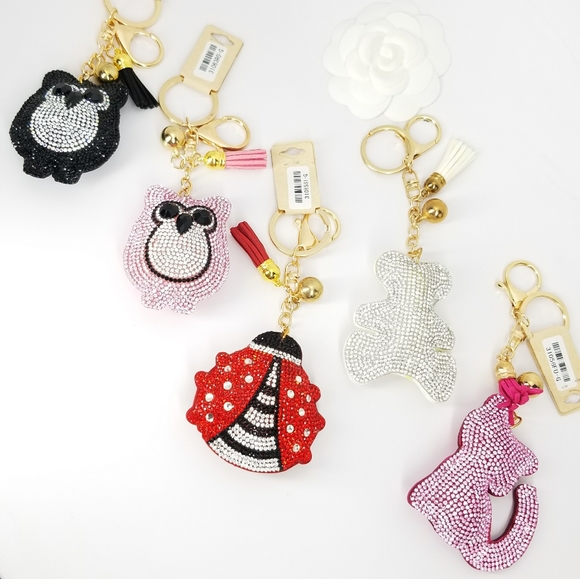 Owl Crystal Tassel Keychain Purse Bag Charms - Picture 7 of 7